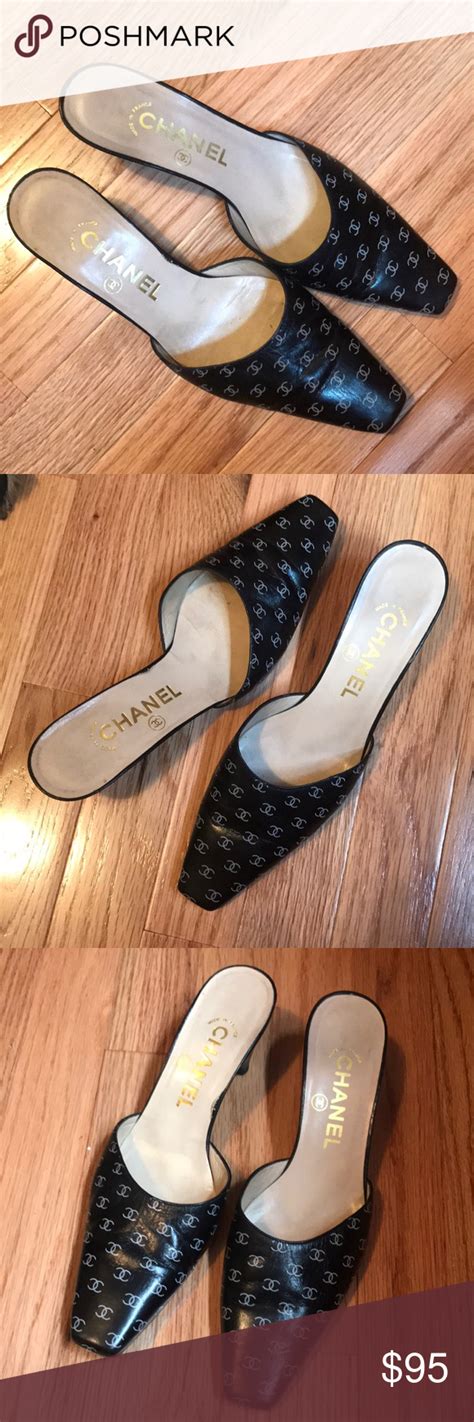 chanel kitten heel mules.